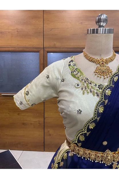 దక్షిణ భారత పండుగ సాంప్రదాయ హాఫ్ చీర (ఛవి) 