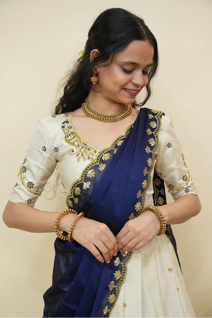 దక్షిణ భారత పండుగ సాంప్రదాయ హాఫ్ చీర (ఛవి) 