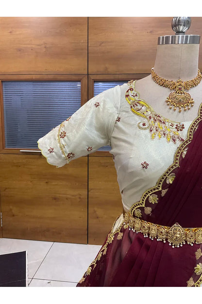 దక్షిణ భారత పండుగ సాంప్రదాయ హాఫ్ చీర (ఛవి) 