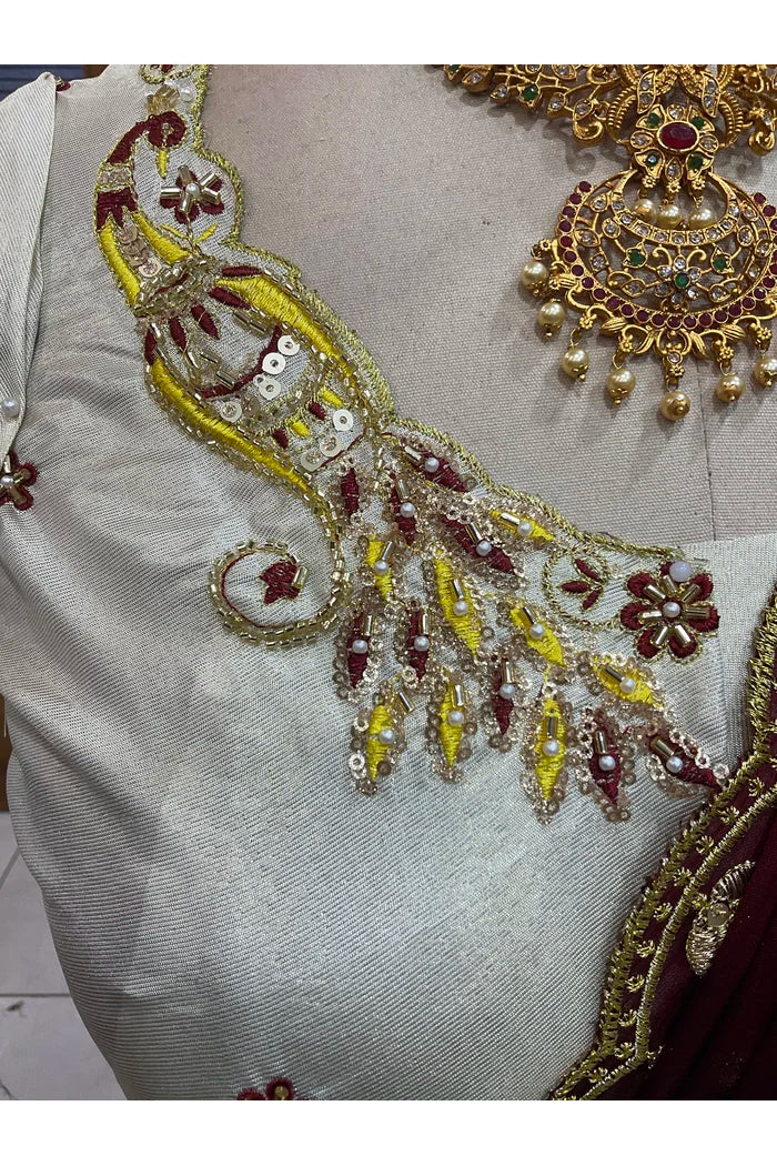 దక్షిణ భారత పండుగ సాంప్రదాయ హాఫ్ చీర (ఛవి) 