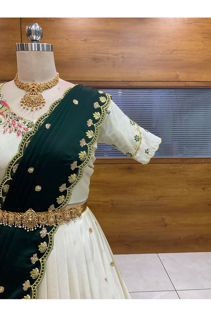 దక్షిణ భారత పండుగ సాంప్రదాయ హాఫ్ చీర (ఛవి) 