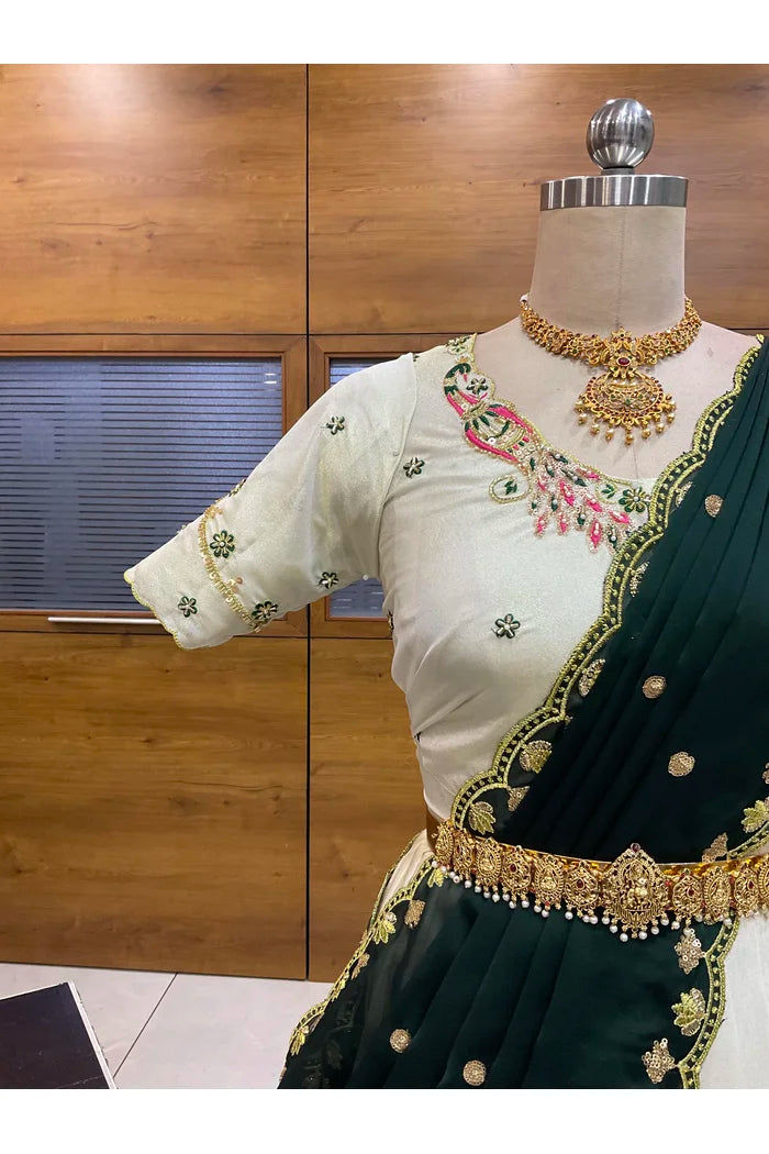 దక్షిణ భారత పండుగ సాంప్రదాయ హాఫ్ చీర (ఛవి) 