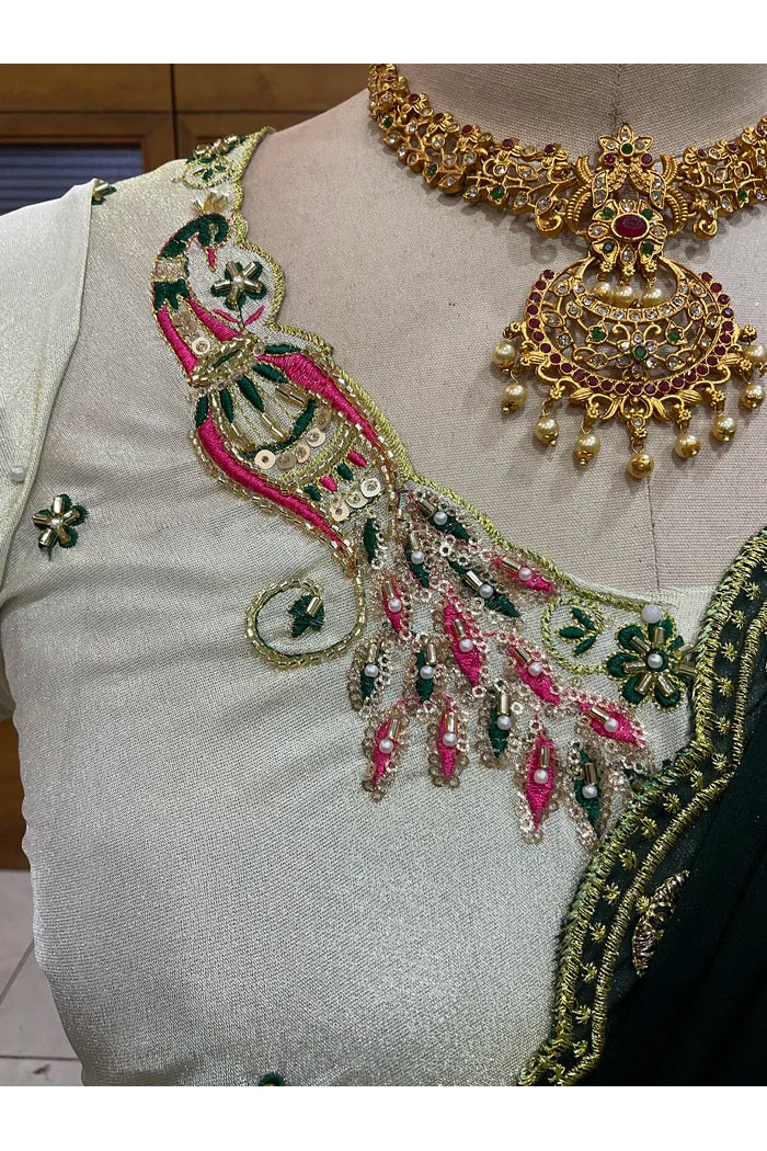 దక్షిణ భారత పండుగ సాంప్రదాయ హాఫ్ చీర (ఛవి) 