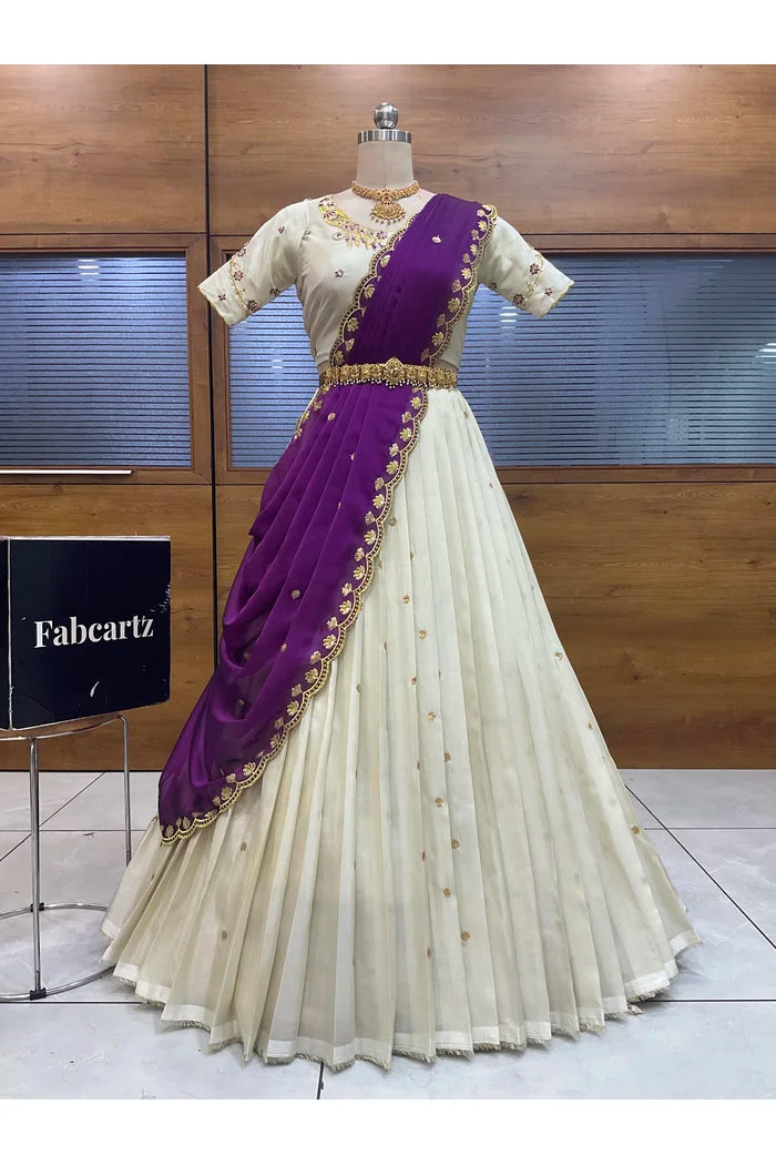 దక్షిణ భారత పండుగ సాంప్రదాయ హాఫ్ చీర (ఛవి) 