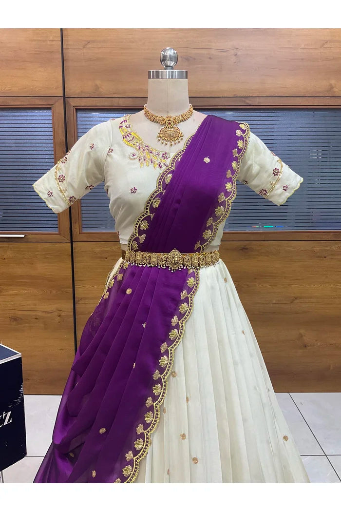 దక్షిణ భారత పండుగ సాంప్రదాయ హాఫ్ చీర (ఛవి) 