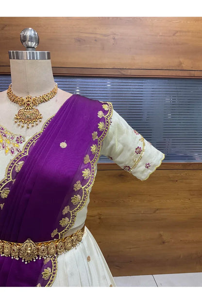 దక్షిణ భారత పండుగ సాంప్రదాయ హాఫ్ చీర (ఛవి) 