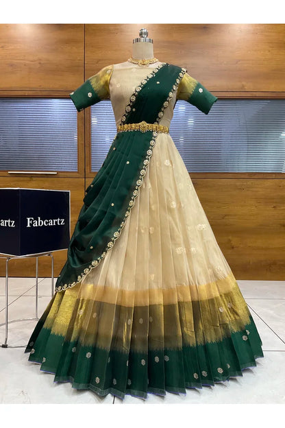 దక్షిణ భారత పండుగ సాంప్రదాయ హాఫ్ చీర (ఛవి) 