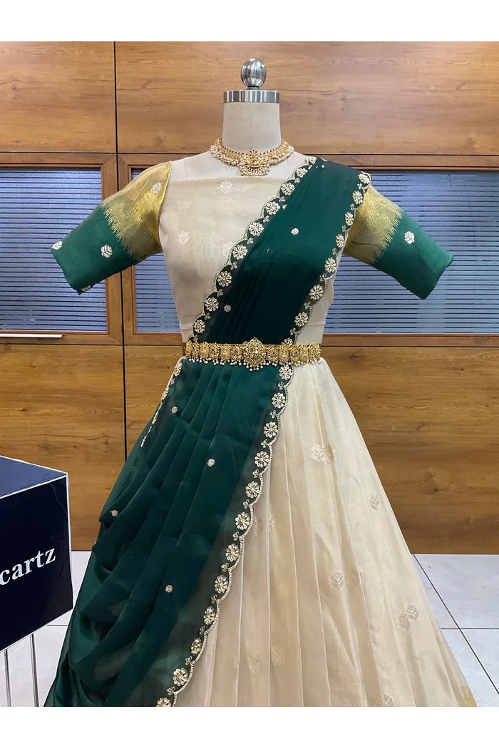 దక్షిణ భారత పండుగ సాంప్రదాయ హాఫ్ చీర (ఛవి) 