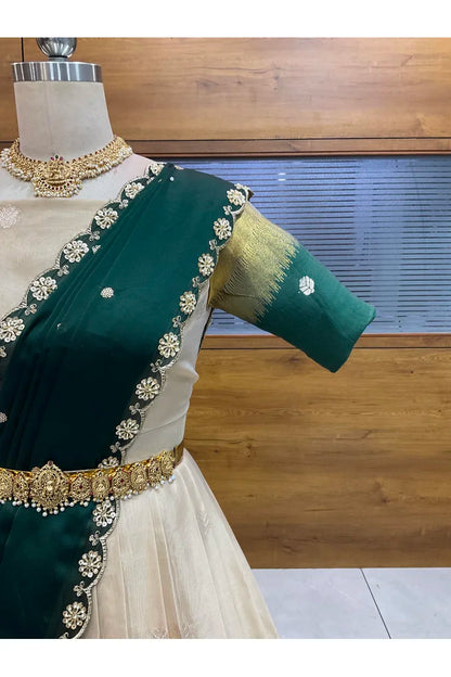 దక్షిణ భారత పండుగ సాంప్రదాయ హాఫ్ చీర (ఛవి) 