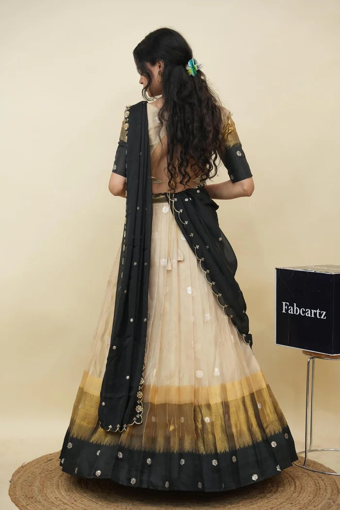 Beautiful South Indian Style Half Saree with Blouse and Dupatta for Women | Dharani (Copy)