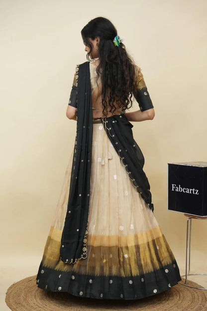 Beautiful South Indian Style Half Saree with Blouse and Dupatta for Women | Dharani (Copy)