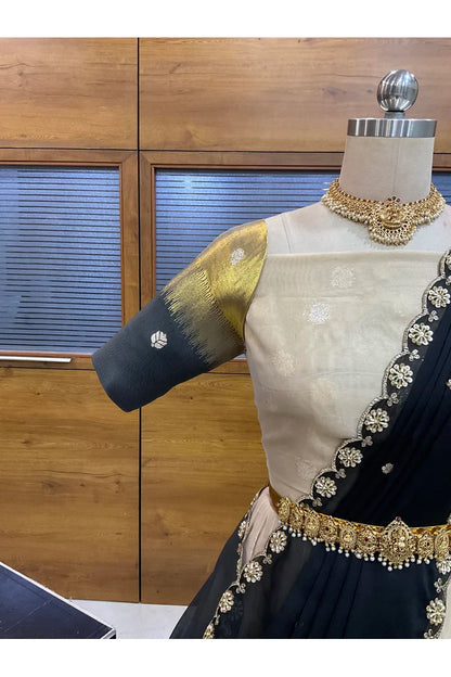 దక్షిణ భారత పండుగ సాంప్రదాయ హాఫ్ చీర (ఛవి) 