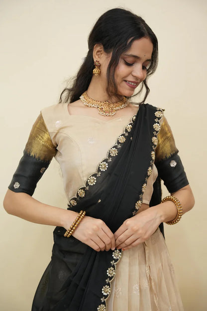 Beautiful South Indian Style Half Saree with Blouse and Dupatta for Women | Dharani (Copy)