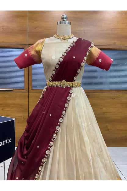 దక్షిణ భారత పండుగ సాంప్రదాయ హాఫ్ చీర (ఛవి) 