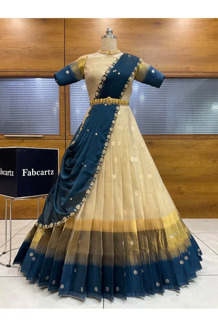 దక్షిణ భారత పండుగ సాంప్రదాయ హాఫ్ చీర (ఛవి) 