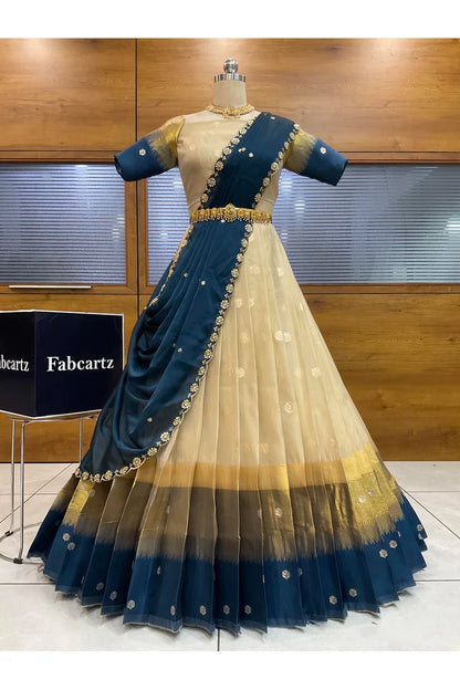 దక్షిణ భారత పండుగ సాంప్రదాయ హాఫ్ చీర (ఛవి) 