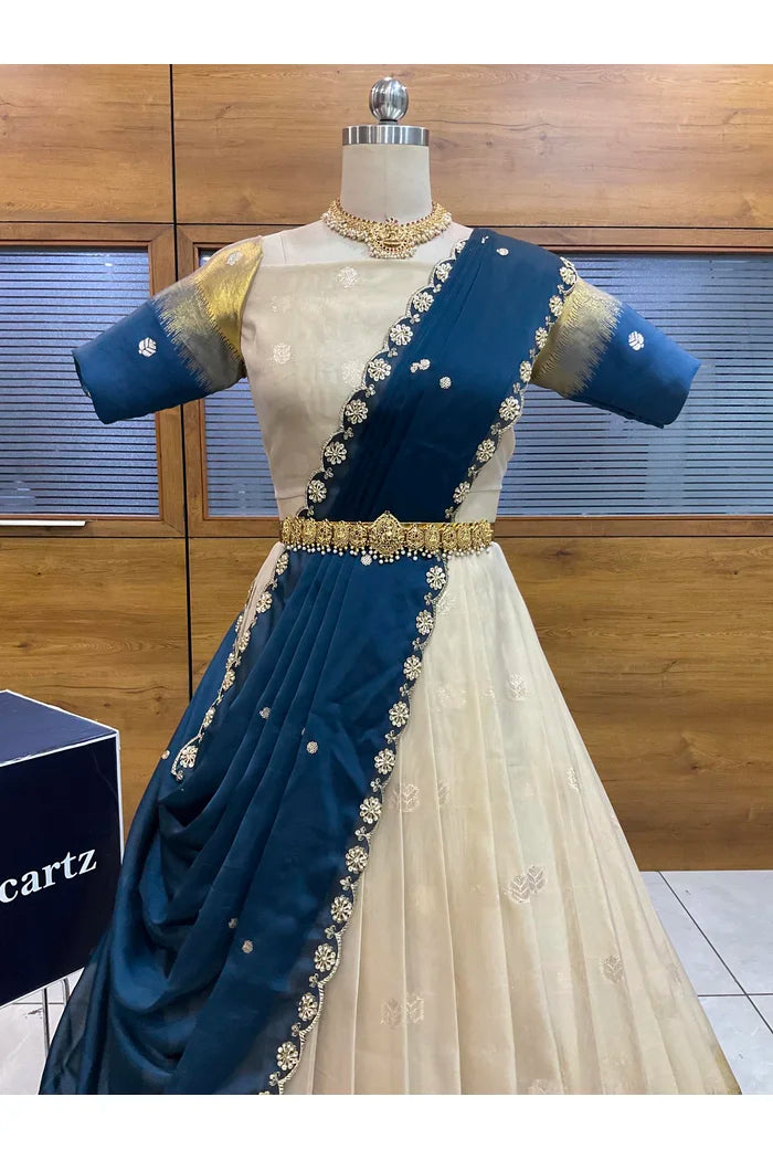 దక్షిణ భారత పండుగ సాంప్రదాయ హాఫ్ చీర (ఛవి) 