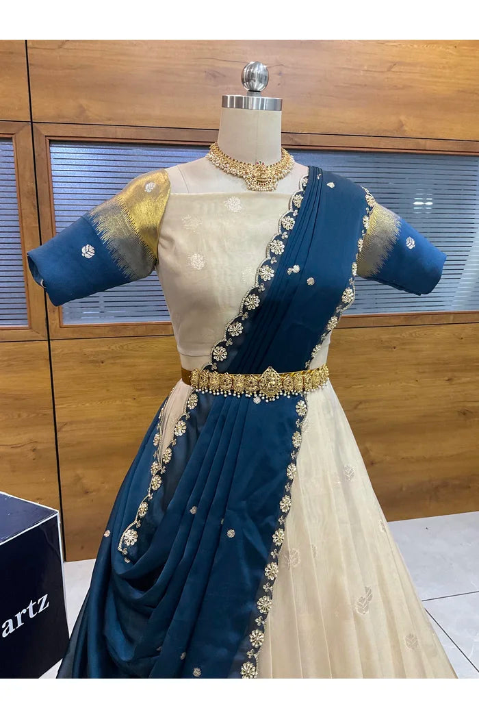 దక్షిణ భారత పండుగ సాంప్రదాయ హాఫ్ చీర (ఛవి) 