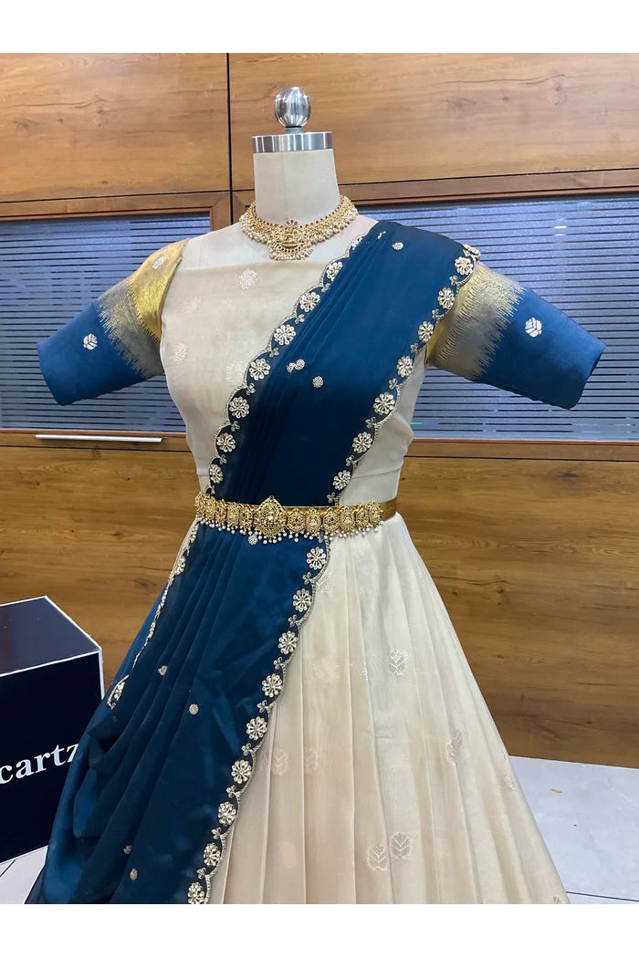 దక్షిణ భారత పండుగ సాంప్రదాయ హాఫ్ చీర (ఛవి) 