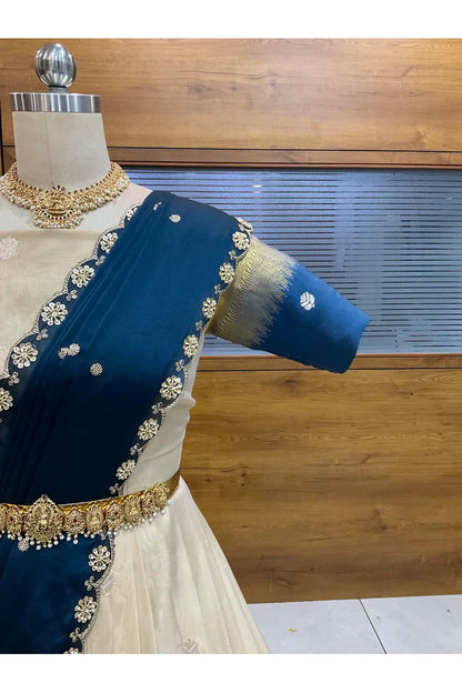 దక్షిణ భారత పండుగ సాంప్రదాయ హాఫ్ చీర (ఛవి) 