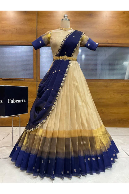 దక్షిణ భారత పండుగ సాంప్రదాయ హాఫ్ చీర (ఛవి) 