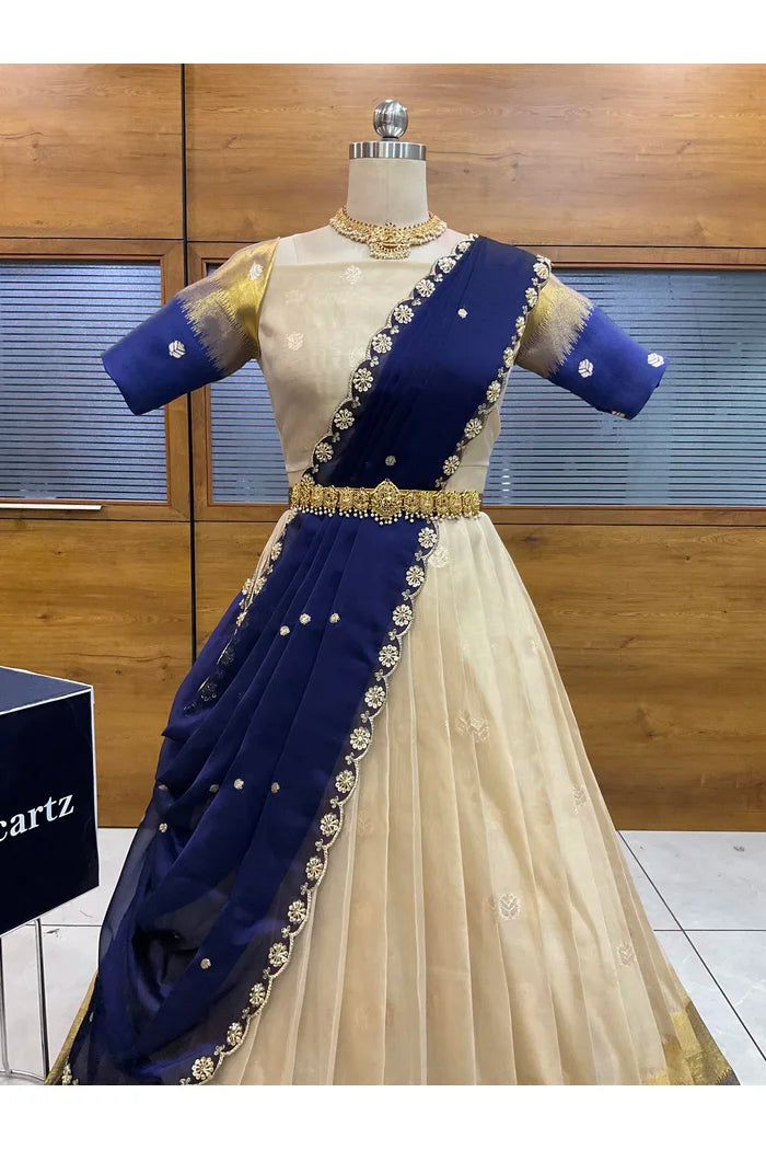 దక్షిణ భారత పండుగ సాంప్రదాయ హాఫ్ చీర (ఛవి) 