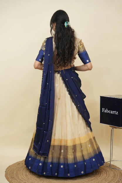 Beautiful South Indian Style Half Saree with Blouse and Dupatta for Women | Dharani (Copy)