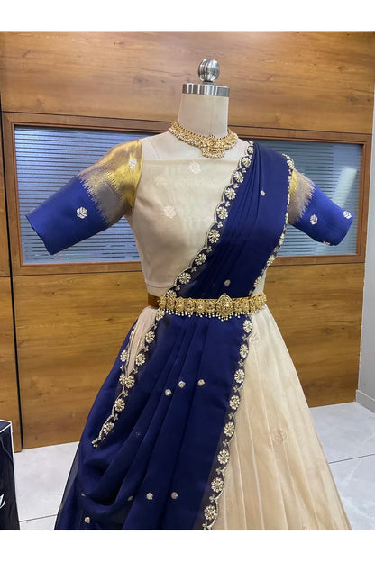 దక్షిణ భారత పండుగ సాంప్రదాయ హాఫ్ చీర (ఛవి) 