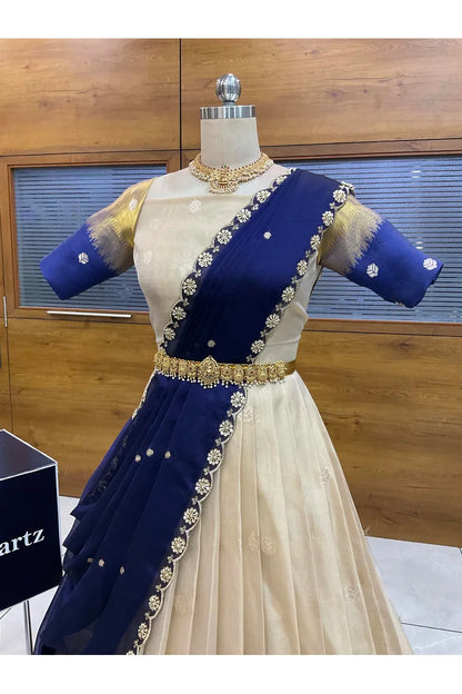 దక్షిణ భారత పండుగ సాంప్రదాయ హాఫ్ చీర (ఛవి) 