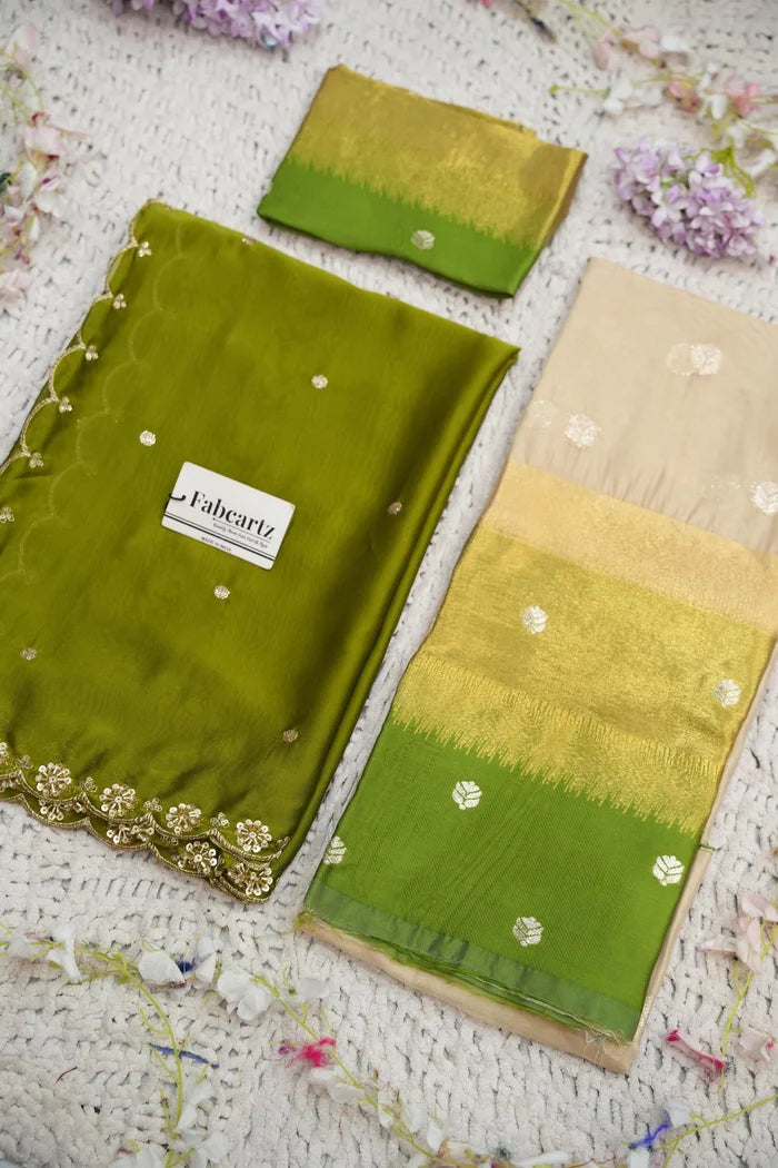 Beautiful South Indian Style Half Saree with Blouse and Dupatta for Women | Dharani (Copy)