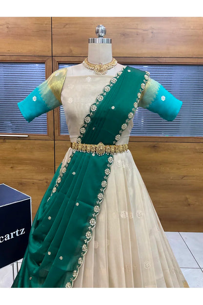 దక్షిణ భారత పండుగ సాంప్రదాయ హాఫ్ చీర (ఛవి) 