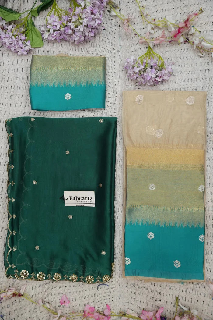Beautiful South Indian Style Half Saree with Blouse and Dupatta for Women | Dharani (Copy)