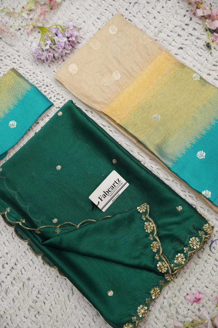 Beautiful South Indian Style Half Saree with Blouse and Dupatta for Women | Dharani (Copy)