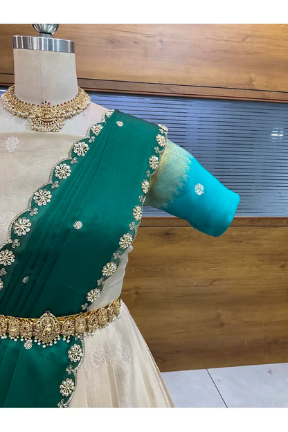 దక్షిణ భారత పండుగ సాంప్రదాయ హాఫ్ చీర (ఛవి) 