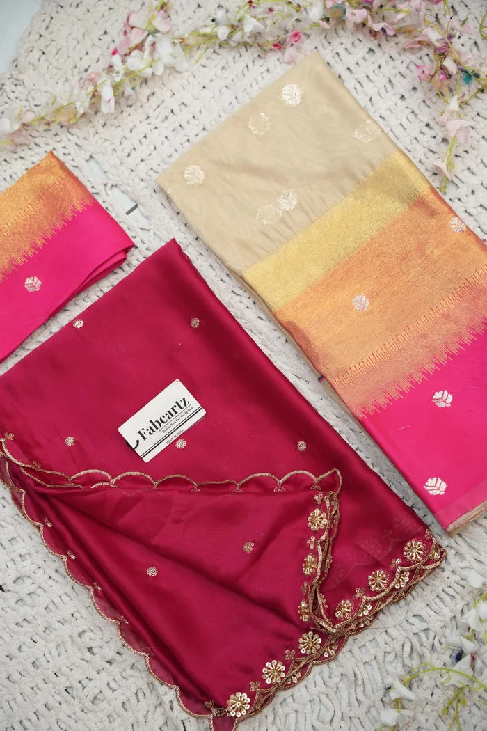 Beautiful South Indian Style Half Saree with Blouse and Dupatta for Women | Dharani (Copy)