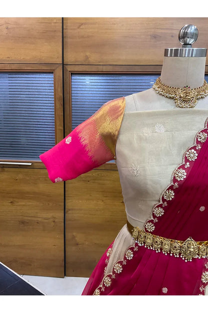 దక్షిణ భారత పండుగ సాంప్రదాయ హాఫ్ చీర (ఛవి) 