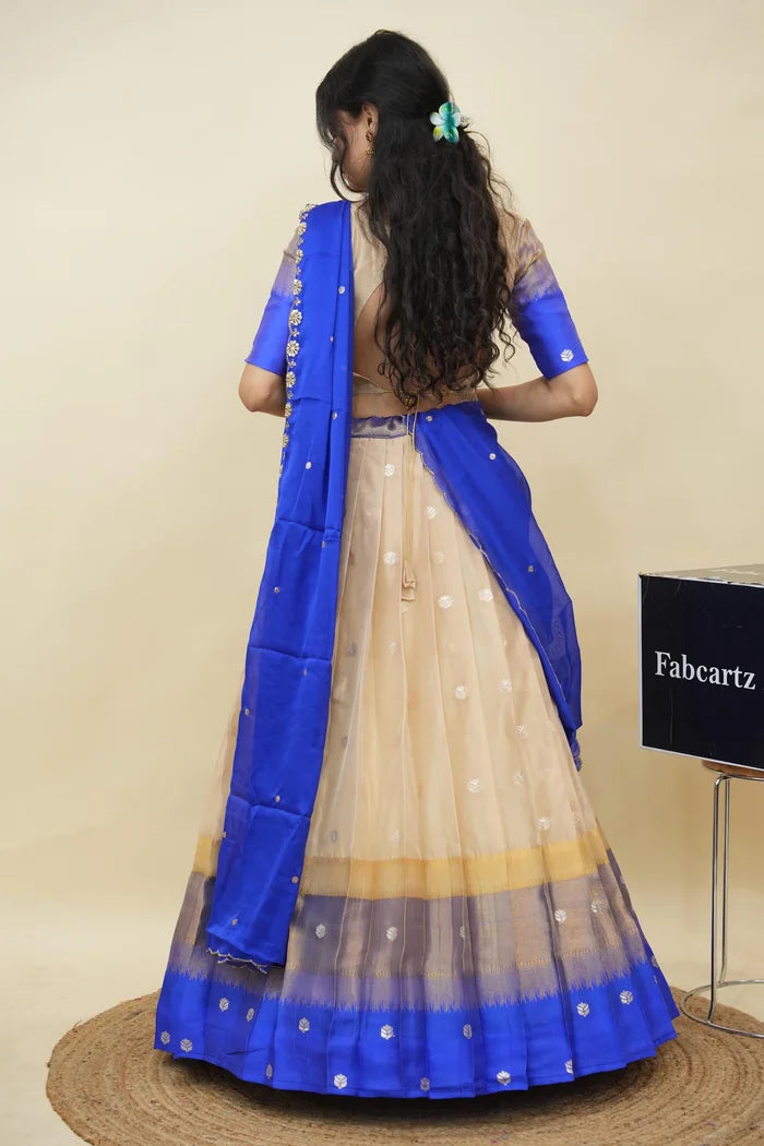 Beautiful South Indian Style Half Saree with Blouse and Dupatta for Women | Dharani (Copy)