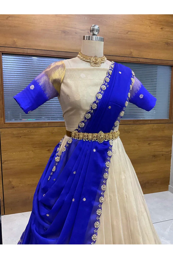 దక్షిణ భారత పండుగ సాంప్రదాయ హాఫ్ చీర (ఛవి) 