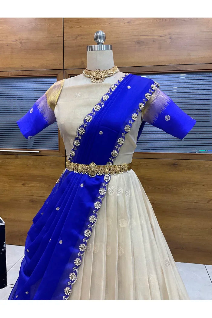 దక్షిణ భారత పండుగ సాంప్రదాయ హాఫ్ చీర (ఛవి) 