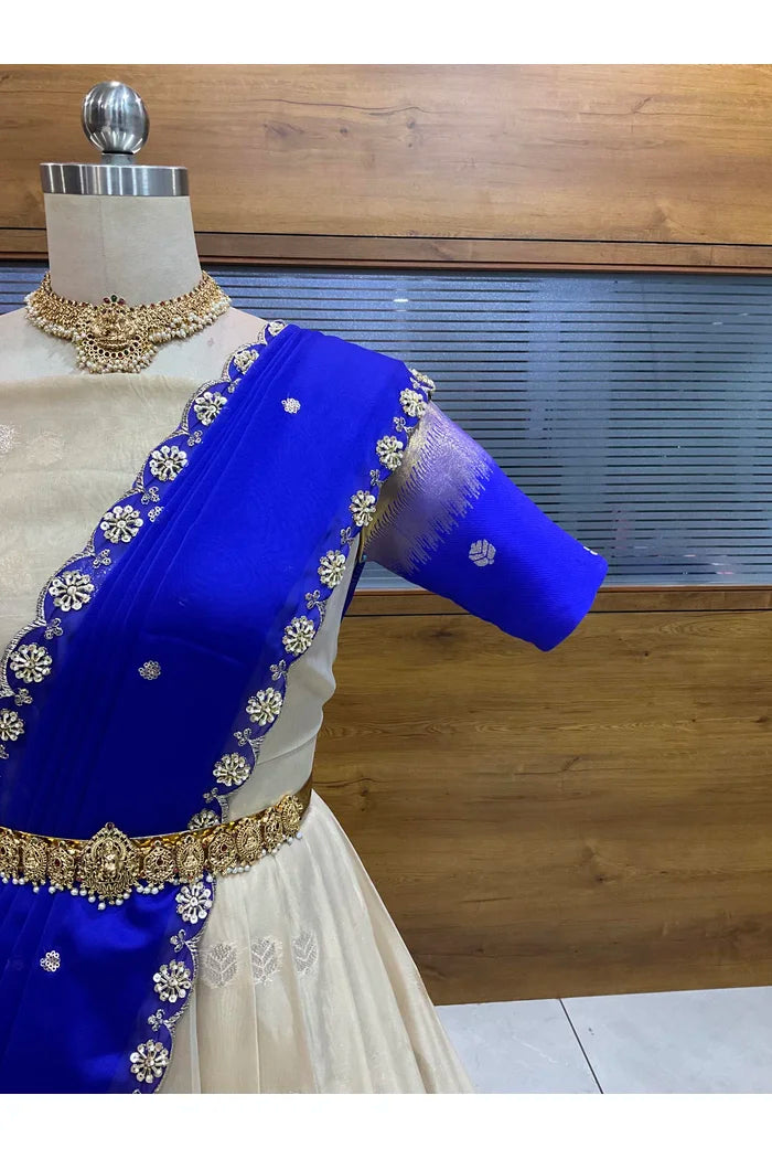 దక్షిణ భారత పండుగ సాంప్రదాయ హాఫ్ చీర (ఛవి) 