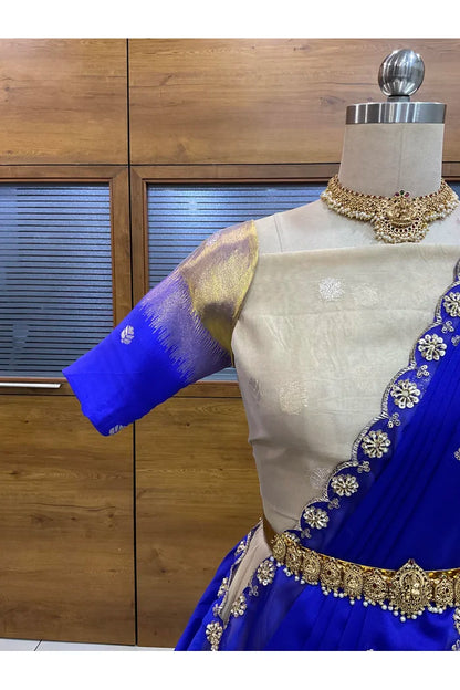 దక్షిణ భారత పండుగ సాంప్రదాయ హాఫ్ చీర (ఛవి) 