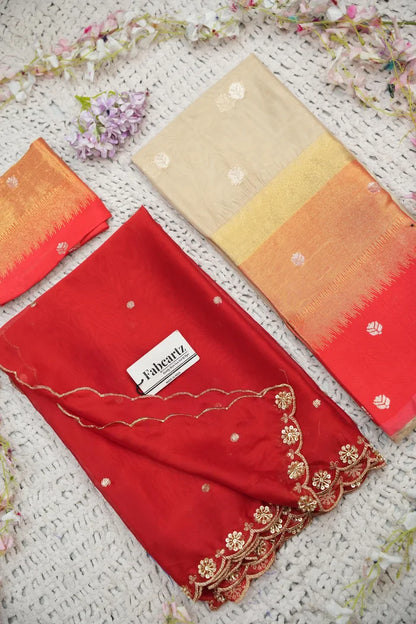 Beautiful South Indian Style Half Saree with Blouse and Dupatta for Women | Dharani (Copy)