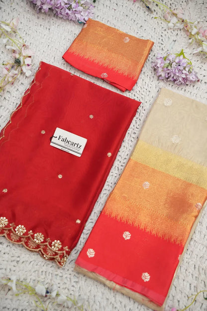 Beautiful South Indian Style Half Saree with Blouse and Dupatta for Women | Dharani (Copy)