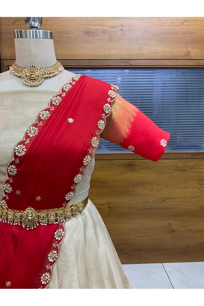 దక్షిణ భారత పండుగ సాంప్రదాయ హాఫ్ చీర (ఛవి) 