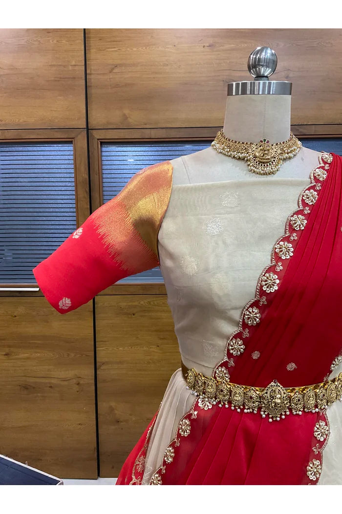 దక్షిణ భారత పండుగ సాంప్రదాయ హాఫ్ చీర (ఛవి) 