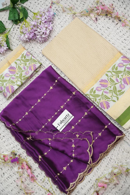 Beautiful South Indian Style Half Saree with Blouse and Dupatta for Women | Ginger