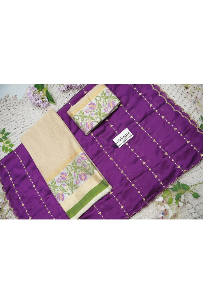 Beautiful South Indian Style Half Saree with Blouse and Dupatta for Women | Ginger