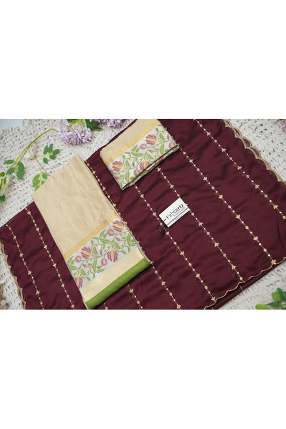Beautiful South Indian Style Half Saree with Blouse and Dupatta for Women | Ginger