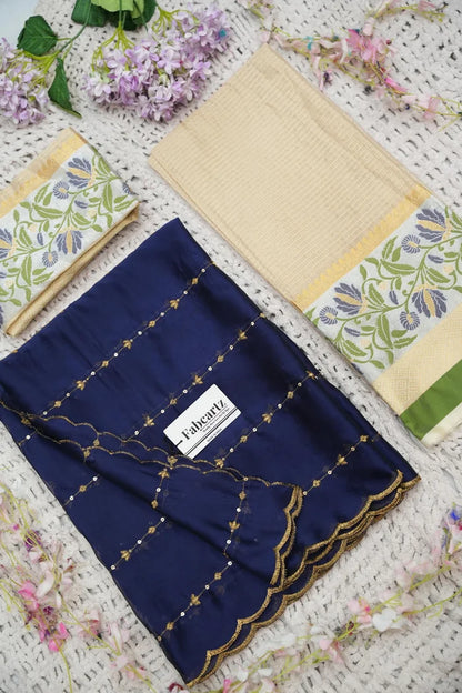 Beautiful South Indian Style Half Saree with Blouse and Dupatta for Women | Ginger