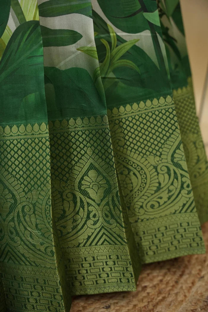 Beautiful South Indian Style Printed Half Saree with Printed Blouse and Dupatta for Women | Radhekrishna KV
